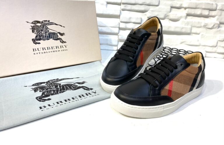 burberry ayakkabi check pattern low top sneakers siyah