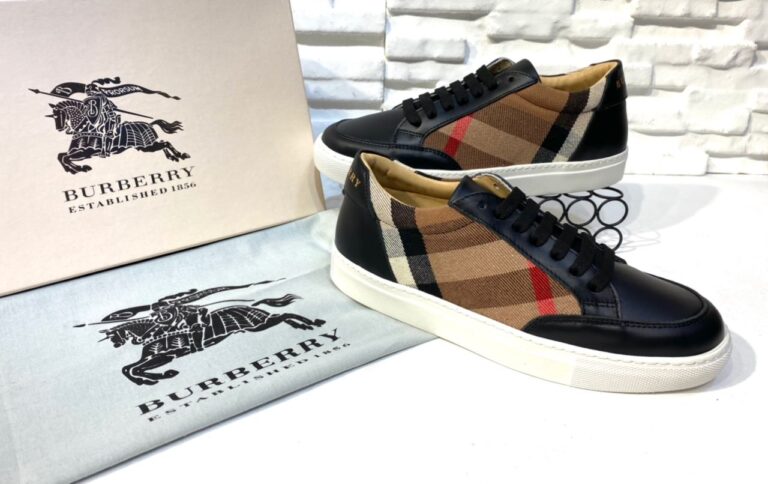 burberry ayakkabi check pattern low top sneakers siyah