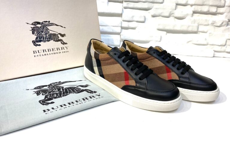 burberry ayakkabi check pattern low top sneakers siyah