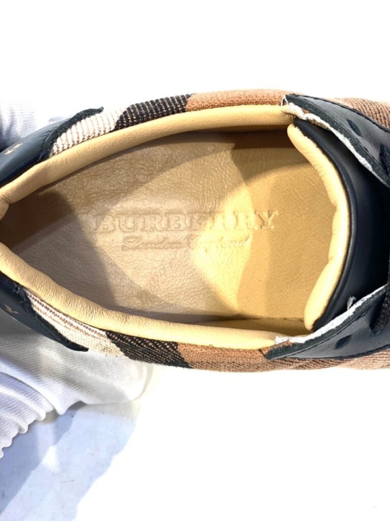 burberry ayakkabi check pattern low top sneakers siyah