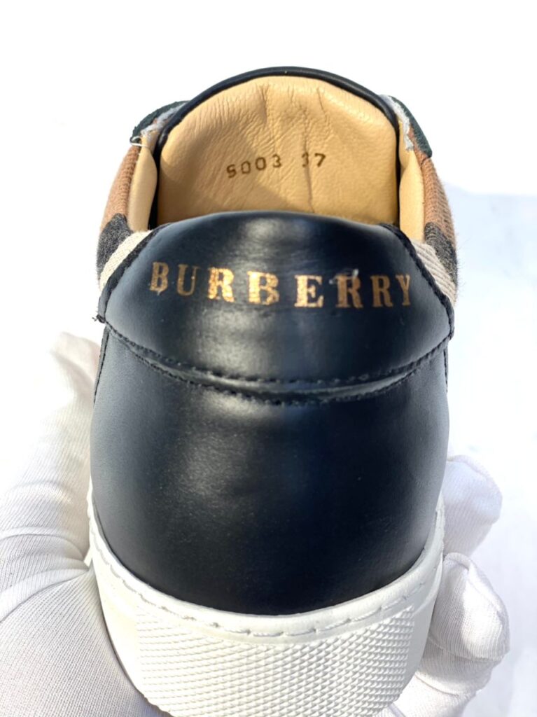 burberry ayakkabi check pattern low top sneakers siyah