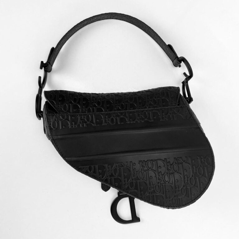 christian dior canta saddle embossed calfskin siyah 25x20x6cm