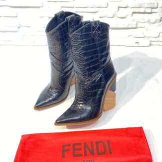 fendi ayakkabi bot siyah topuk 9 cm