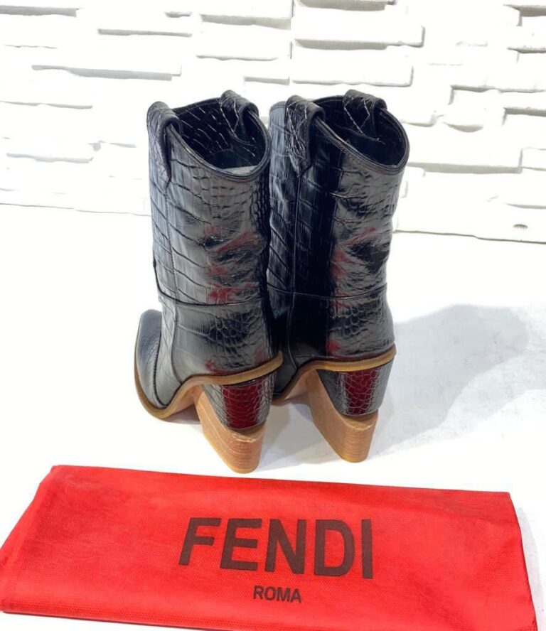 fendi ayakkabi bot siyah topuk 9 cm