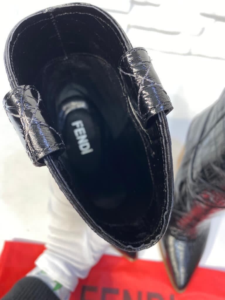 fendi ayakkabi bot siyah topuk 9 cm