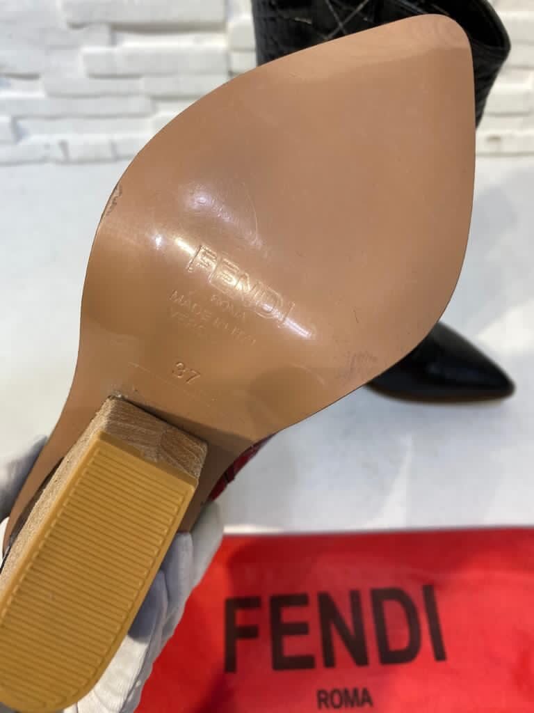 fendi ayakkabi bot siyah topuk 9 cm