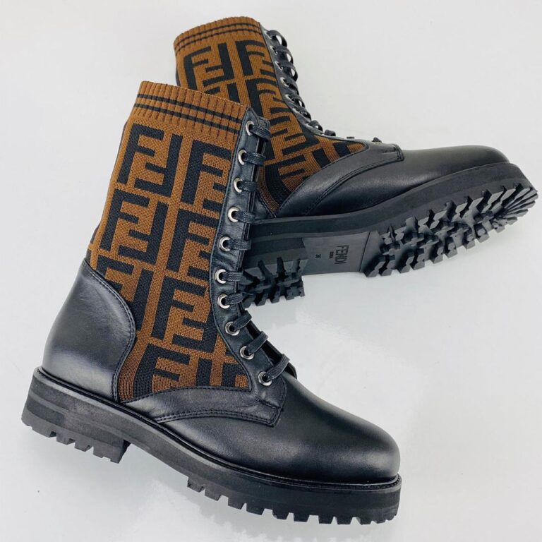 fendi ayakkabi rockoko bot yunlu dokuma