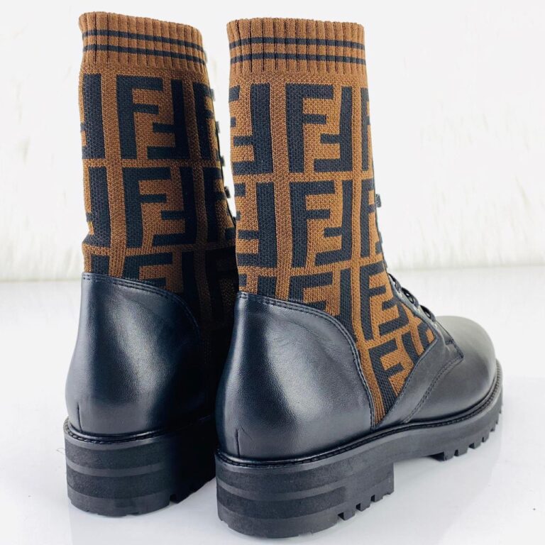 fendi ayakkabi rockoko bot yunlu dokuma