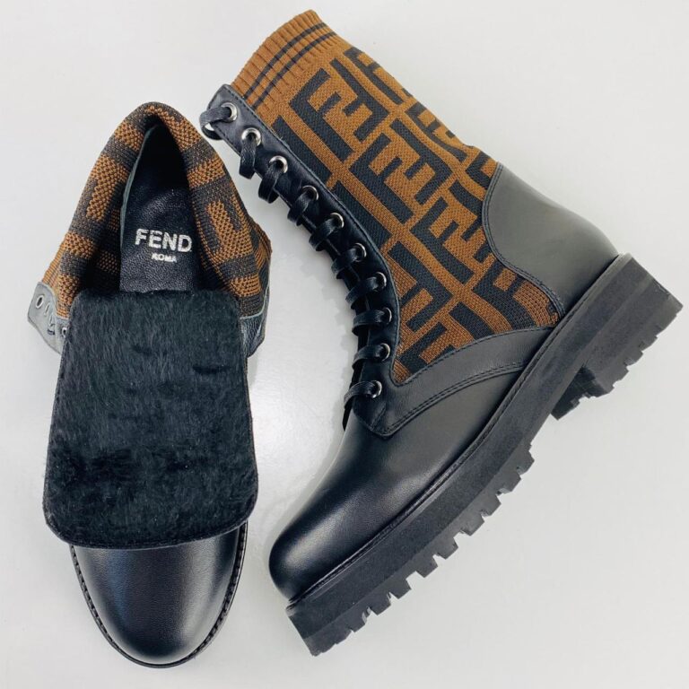 fendi ayakkabi rockoko bot yunlu dokuma