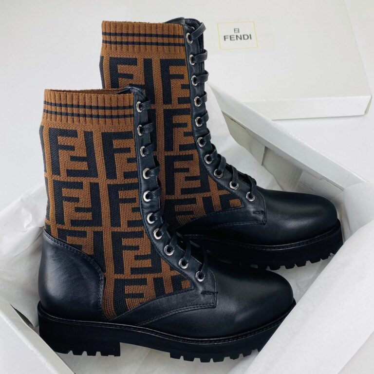 fendi ayakkabi rockoko bot yunlu dokuma