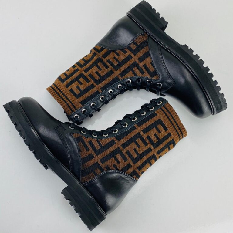fendi ayakkabi rockoko bot yunlu dokuma