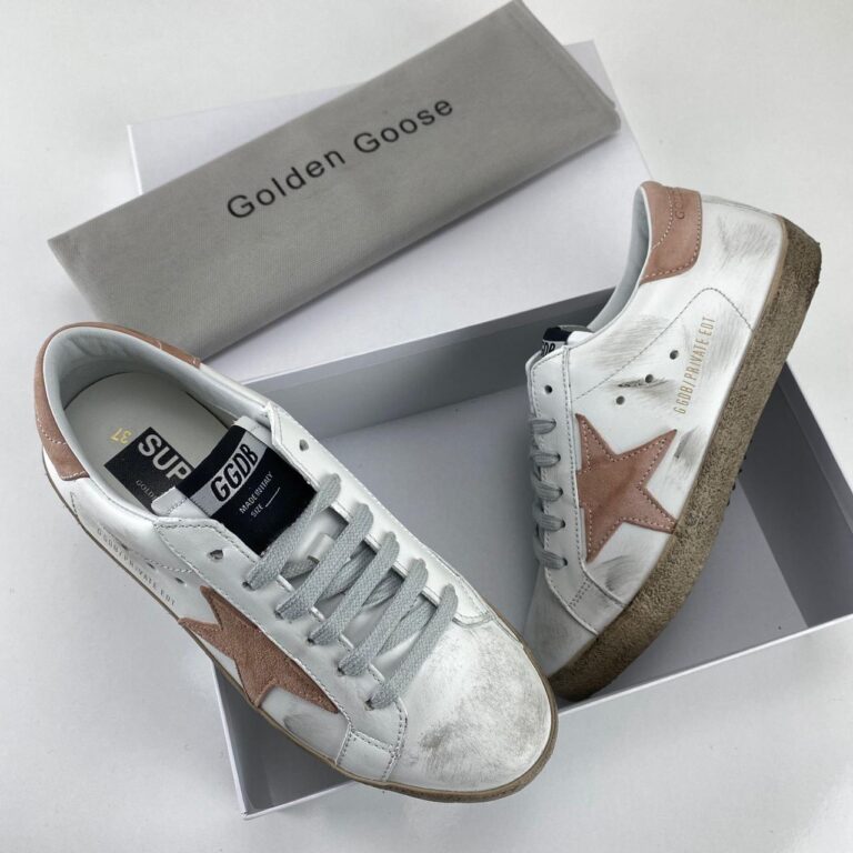 golden goose ayakkabi super star sneaker beyaz pudra pembe
