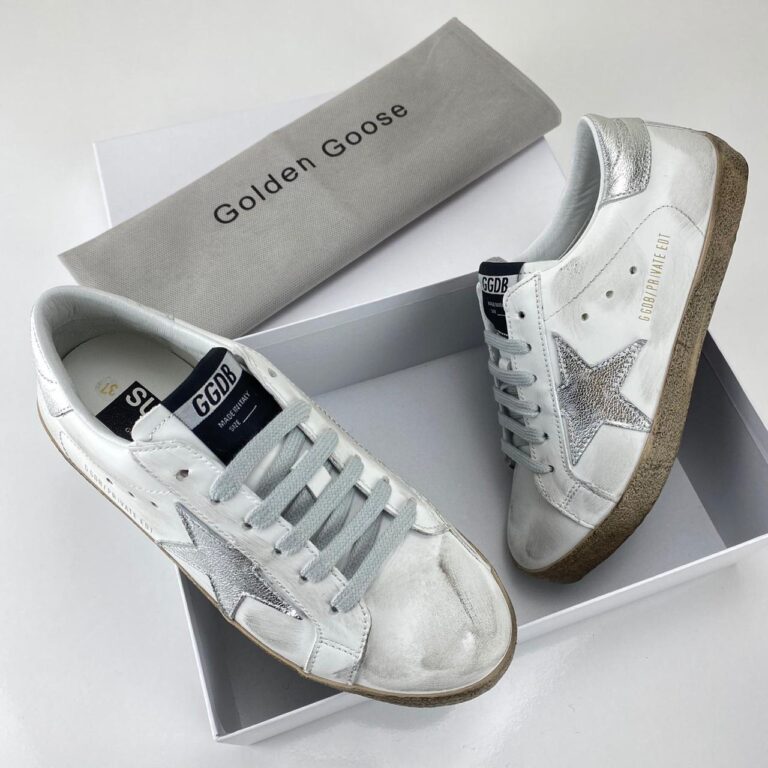 golden goose ayakkabi super star sneaker beyaz silver