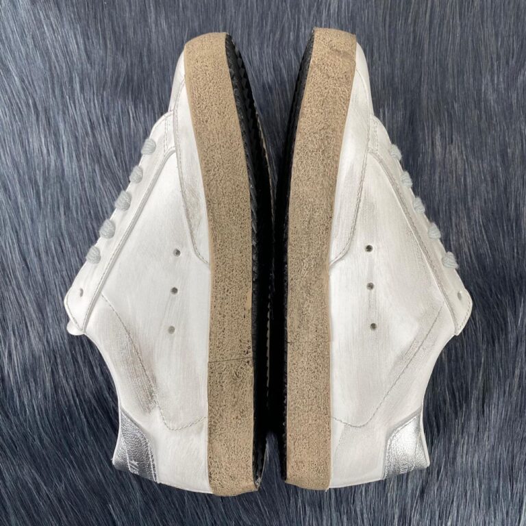 golden goose ayakkabi super star sneaker beyaz silver