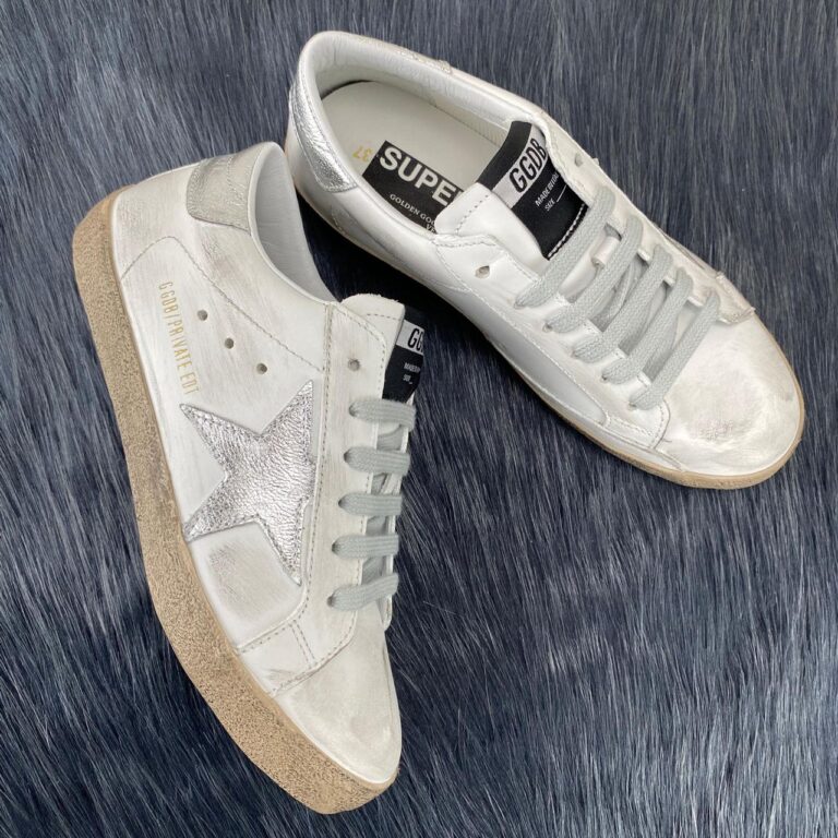 golden goose ayakkabi super star sneaker beyaz silver