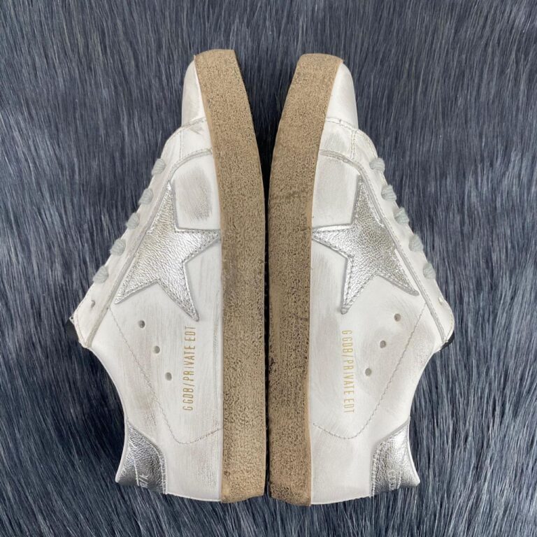 golden goose ayakkabi super star sneaker beyaz silver