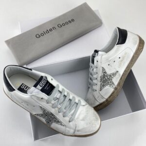 golden goose ayakkabi super star sneaker beyaz silver simli