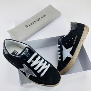 golden goose ayakkabi super star sneaker suet siyah silver