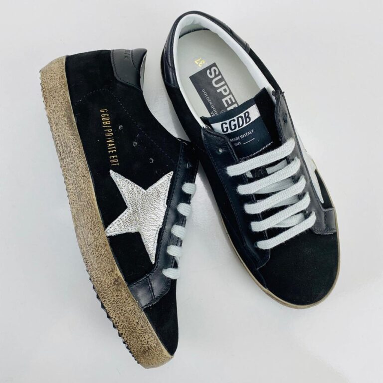 golden goose ayakkabi super star sneaker suet siyah silver