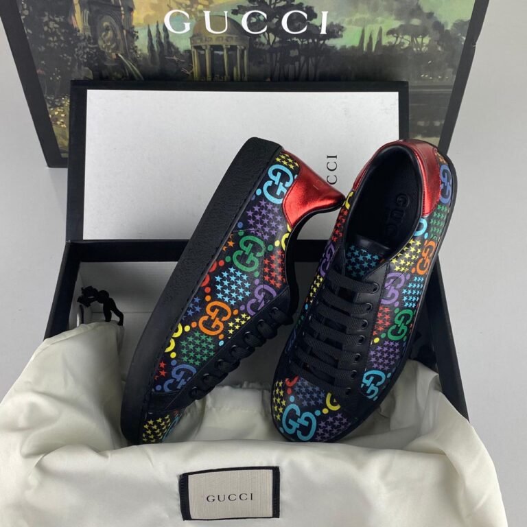gucci ayakkabi ace black gg psychedelic sneaker