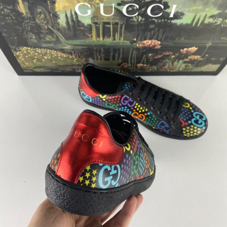 gucci ayakkabi ace black gg psychedelic sneaker