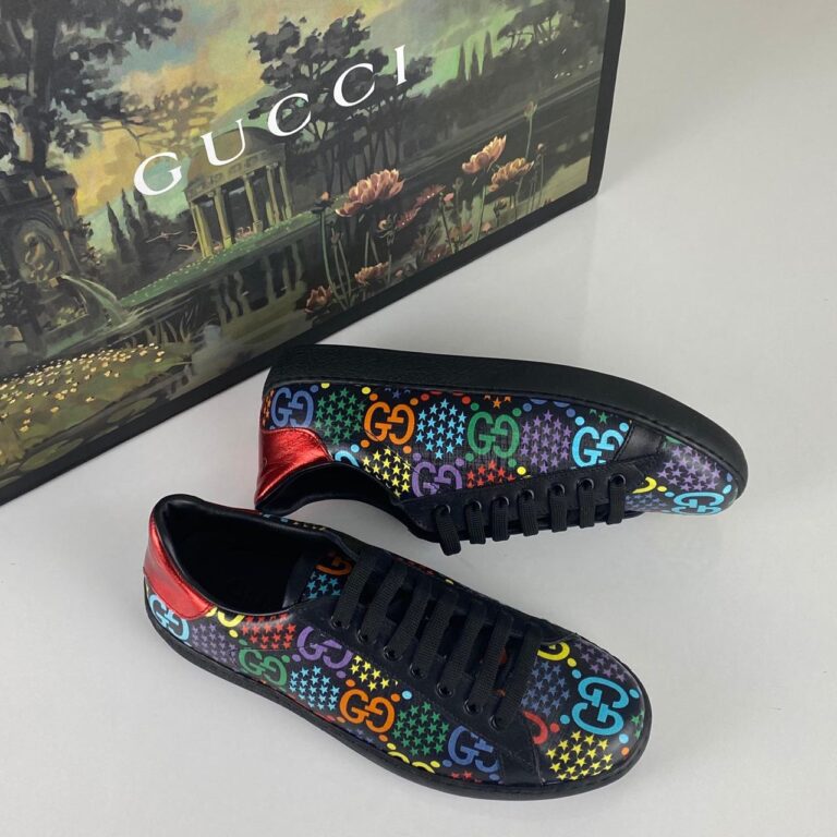 gucci ayakkabi ace black gg psychedelic sneaker