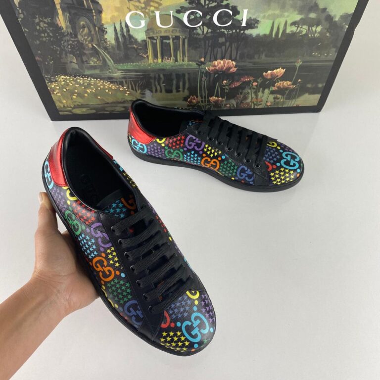 gucci ayakkabi ace black gg psychedelic sneaker