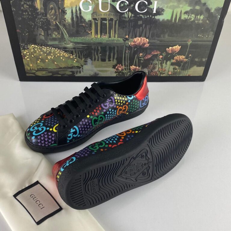 gucci ayakkabi ace black gg psychedelic sneaker
