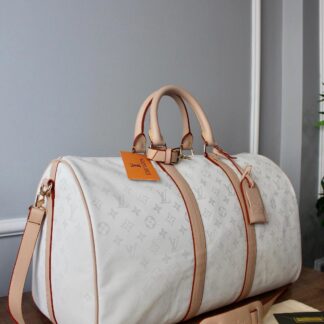 louis vuitton canta keepall bandouliere beyaz monogram el valizi 50x29x23