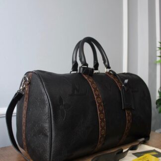 louis vuitton canta keepall bandouliere siyah monogram el valizi 50x29x23