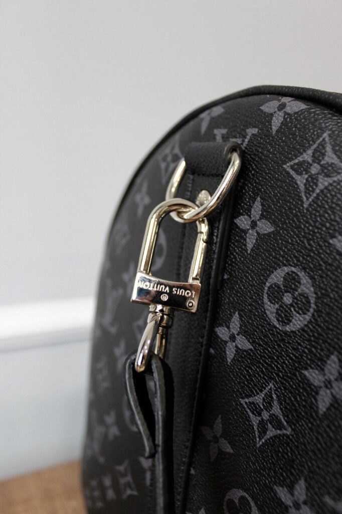 louis vuitton canta keepall siyah gri monogram bandouliere el valizi 50x29x23