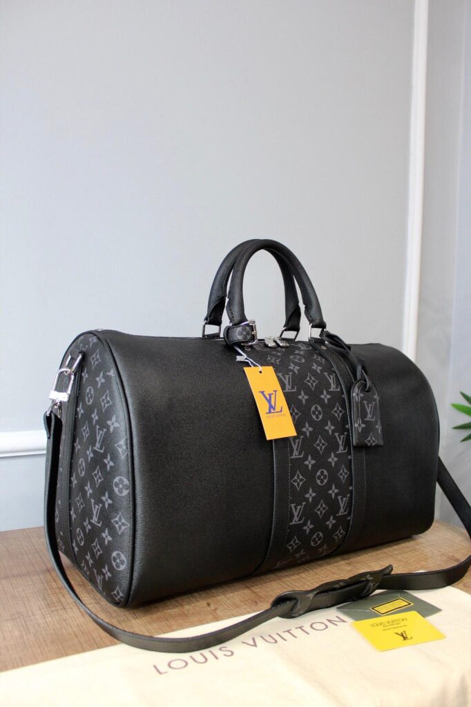 louis vuitton canta keepall siyah monogram bandouliere el valizi 50x29x23