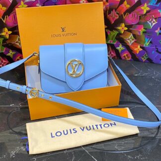 louis vuitton canta pont 9 mavi 23x17 cm