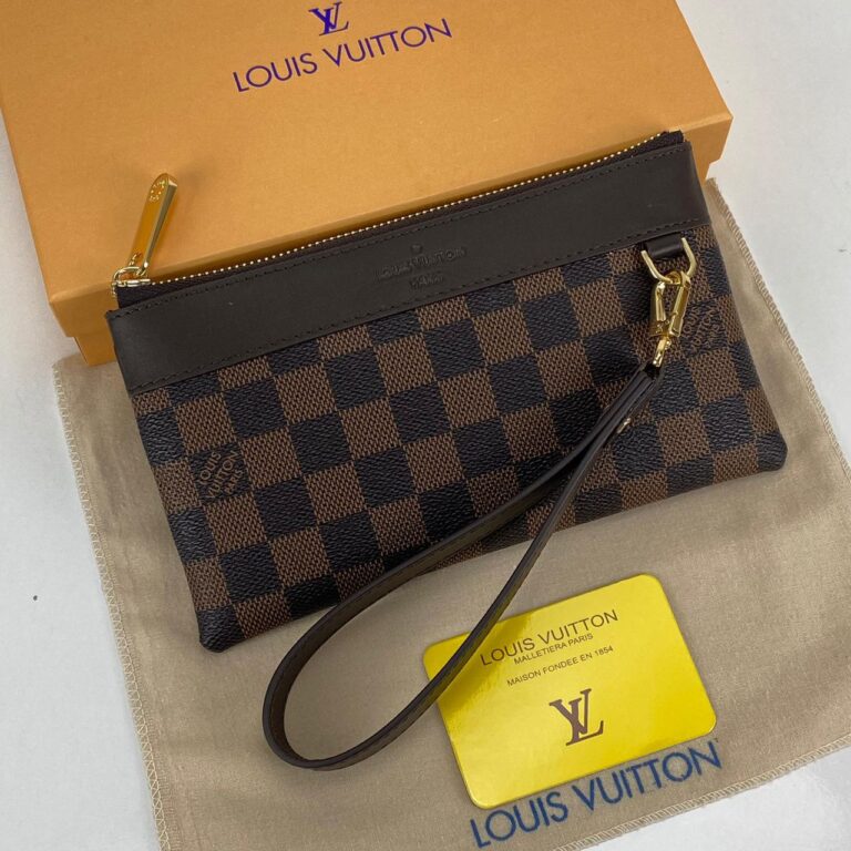 louis vuitton cuzdan wrislet wallet portfoy damier kahve 21x12 cm