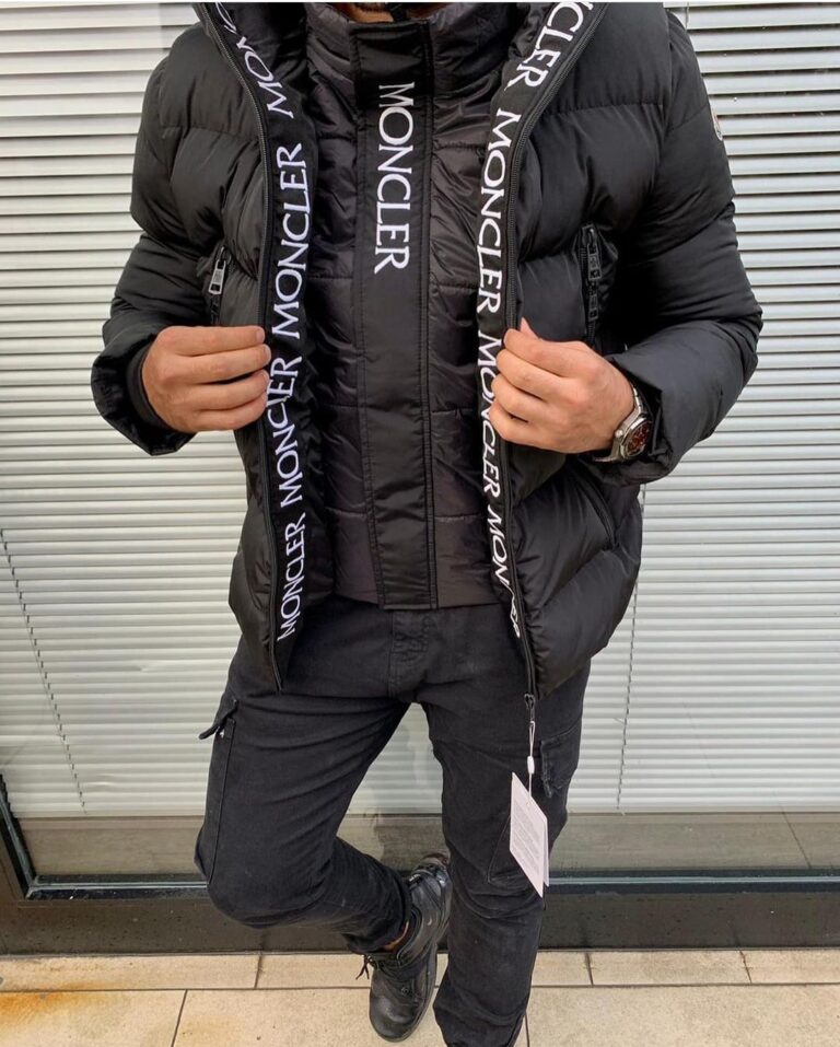 moncler mont erkek siyah beyaz yazili cift fermuar