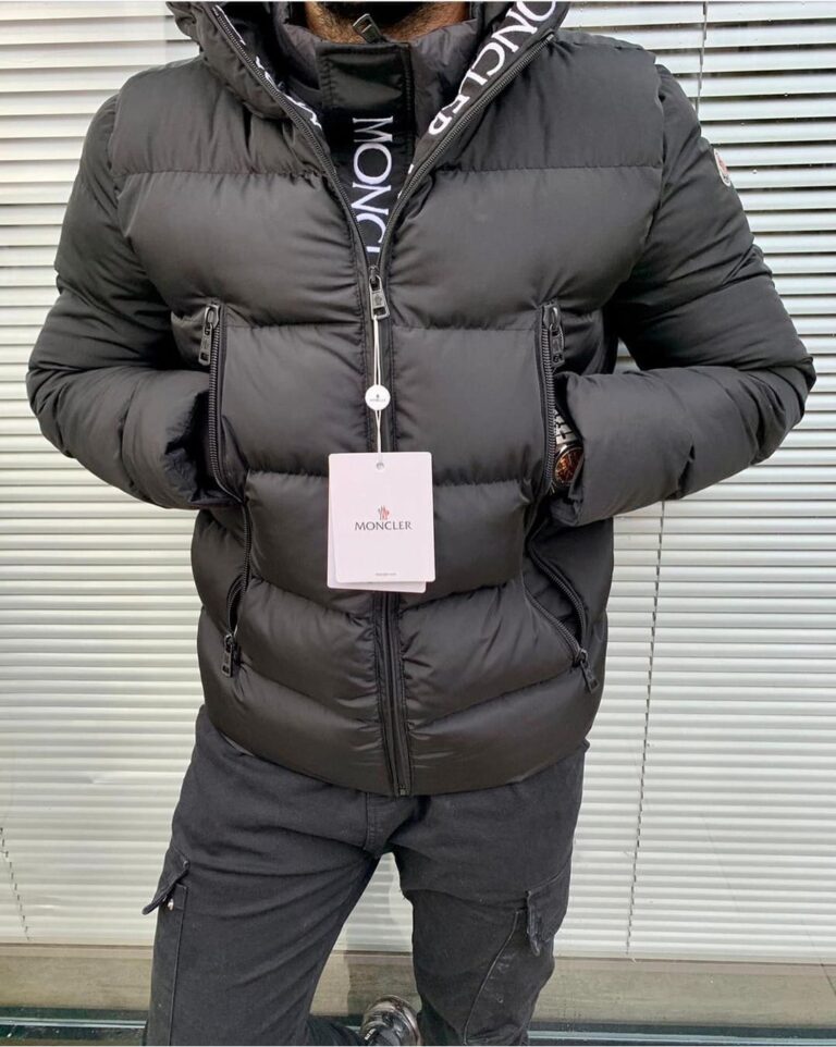 moncler mont erkek siyah beyaz yazili cift fermuar