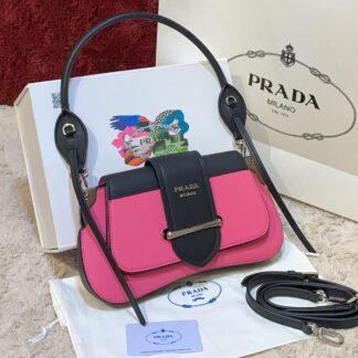 prada canta sidonie logo shoulder fusya siyah 29x15