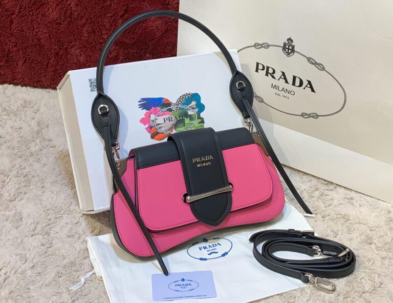 prada canta sidonie logo shoulder fusya siyah 29x15