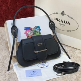 prada canta sidonie logo shoulder siyah 29x15