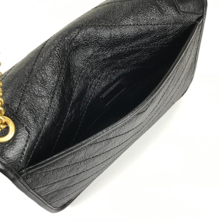 yves saint laurent ysl canta niki medium vintage siyah sari zincir