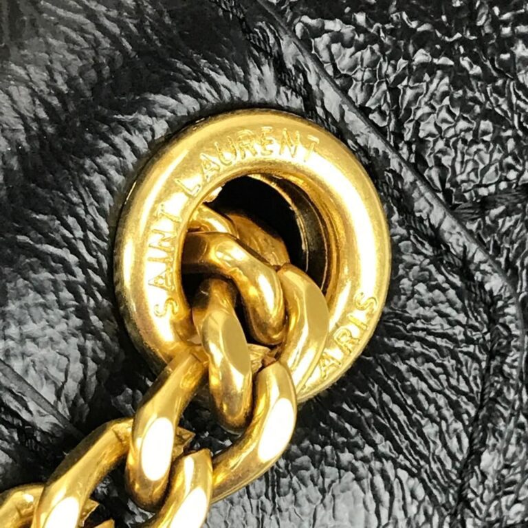 yves saint laurent ysl canta niki medium vintage siyah sari zincir