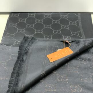gucci sal esarp ipek polyester gri simli 175x75 cm