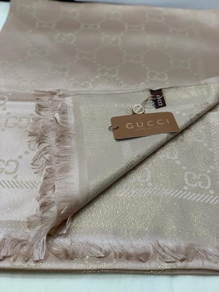 gucci sal esarp ipek polyester pudra simli 175x75 cm