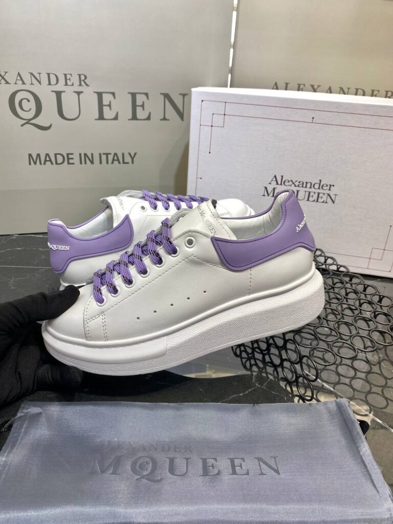 alexander mcqueen ayakkabi yeni sezon beyaz mor sneaker