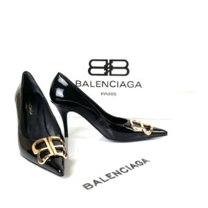 balenciaga ayakkabi siyah rugan stiletto square knife