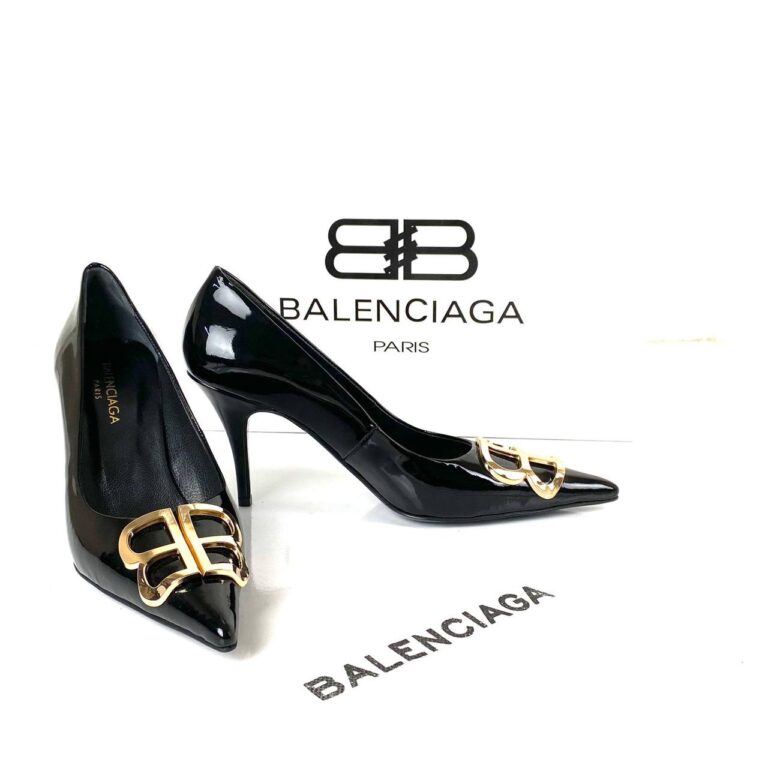 balenciaga ayakkabi siyah rugan stiletto square knife