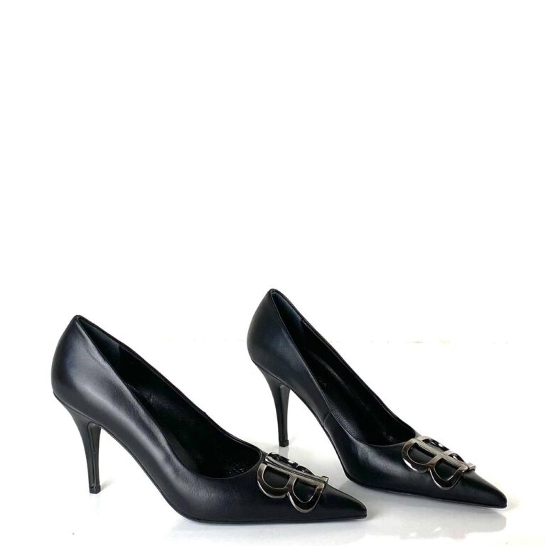 balenciaga ayakkabi siyah stiletto square knife