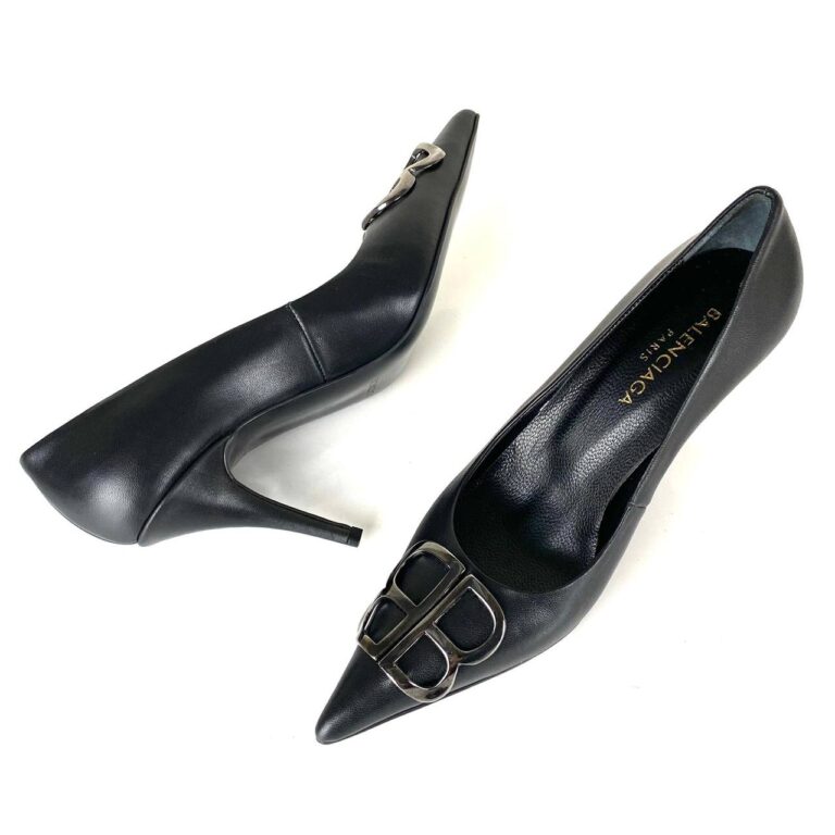 balenciaga ayakkabi siyah stiletto square knife