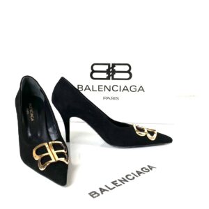 balenciaga ayakkabi siyah suet stiletto square knife