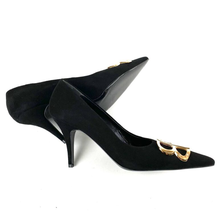 balenciaga ayakkabi siyah suet stiletto square knife
